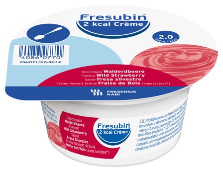Fresubin 2 kcal Crème næringskrem markjordbær 4x125 g