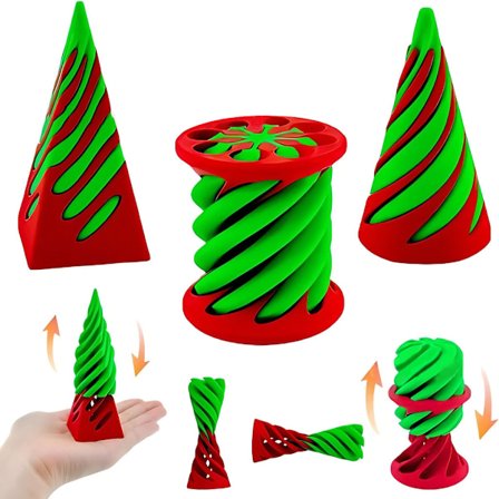 3-pakning Impossible Cones, Spiral Cones Fidget Toy Impossible Pyramid End-to-End Toy grønn