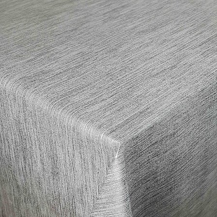 Oljeklut voks duk duk hageduk lin stoffpreget lys grå firkantet 120 x 160 cm vaskbar brettet