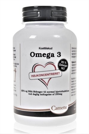 Camette Omega 3 Højkoncentreret Fiskeolie 1000 mg 120 kaps., Helse & Madvarer, Kosttilskud, Fiskeolie & Omega 3