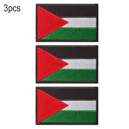 3X Palestina Broderte Flaggmerker Stryke/Sy På Klær Palestina