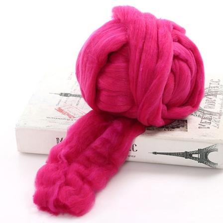 Bulky Wool Lanka Chunky Arm Knitting Super Pehmeä Giant Ball Rovin - Perfet Rose red