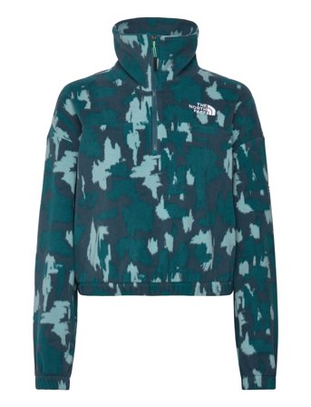 The North Face W Mountain Athletics Fleece 1/4 Zip-Prin - Green - XS