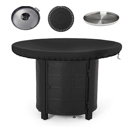Beskyttelsescover til bålplade, 420D, vandtæt, anti-UV, til bålplade, grillplade (diameter 100 cm).
