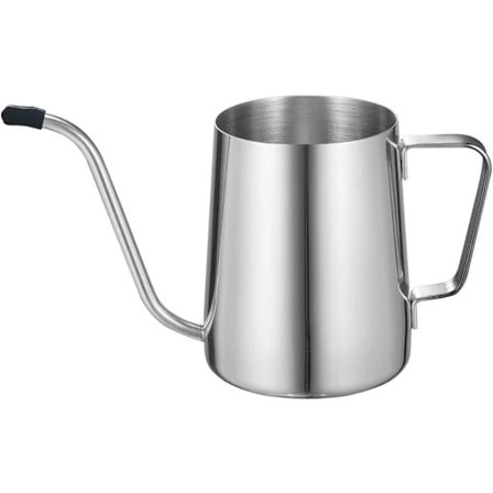 Häll över kaffekanna i rostfritt stål, handdroppskanna med lång smal pip och hängande öra