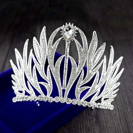 Lyx Kristall Cz Bröllop Hår Krona Tiara
