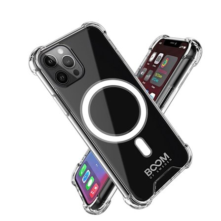 BOOM - ShockProof Magsafe-kuori iPhone 12 Pro Max - Läpinäkyvä