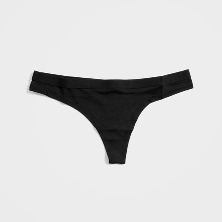 Sustainable Black Tencel Lyocell Thong Underwear for Women, Large