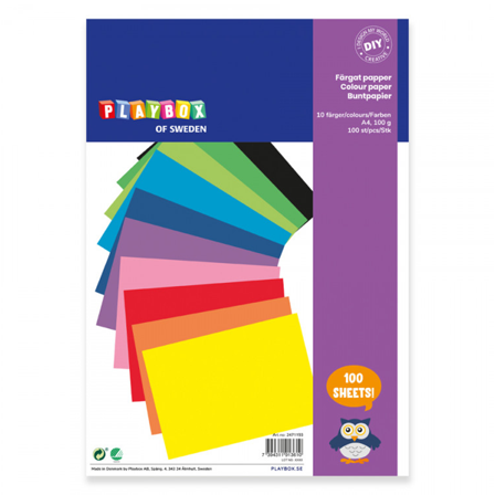 Playbox Buntes Papier A4 100 st