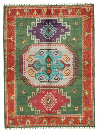 Kazak Fine Teppe Håndknyttet 150X200 Mørk Rød/Mørk Grønn Afghanistan