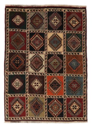 Qashqai Fine Rug Hand Knotted 102X141 Black/Brown Persia