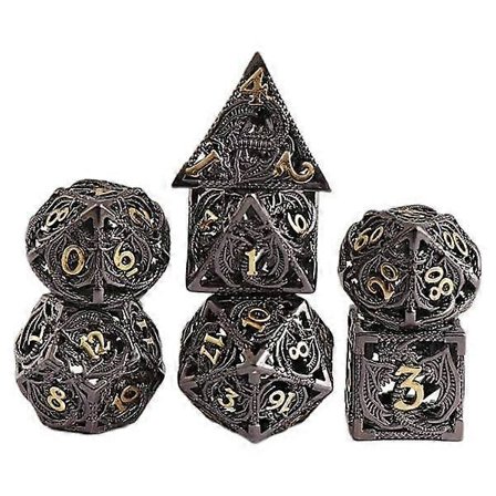 Metal Dnd terningesæt D&D facetslebne terninger opbevaringsæske matematikundervisning