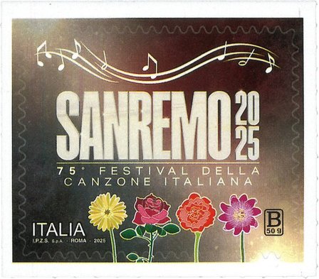 Italien - Sanremo musik festival 75 år - Postfrisk frimærke