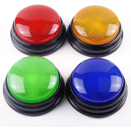 4 Pakke Spill Buzzers - Family Quarrel Buzzer Med Lys Og Lyder, Svar Buzzers For Klasserom, Quiz, Fest, Barnelek Show Buzzer Og Lærer Suppl