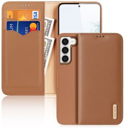 Dux Ducis Hivo etui Samsung Galaxy S23+ flip cover wallet stand RFID blocking brown