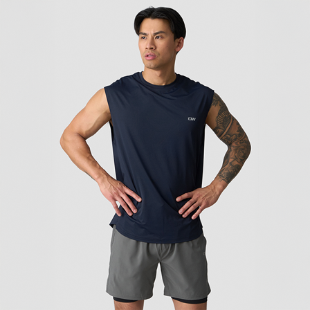 Træningstoppe ICANIWILL Stride Tanktop Marineblå - Bodyman.dk