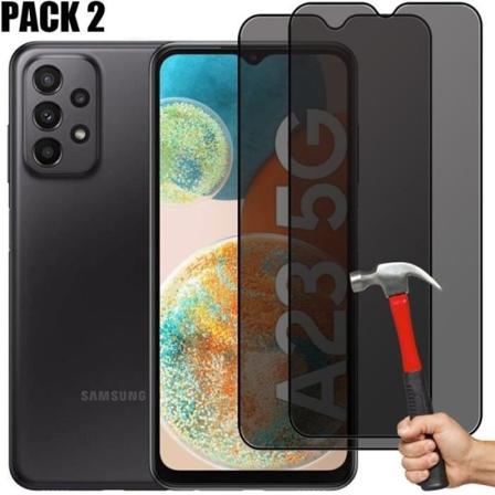 2 Anti-Spy Tempered Glasögon för Samsung Galaxy A23 5G 9H Skärmskydd Svart