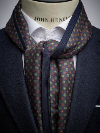 John Henric Men's Dunkelblauer Schal aus Wolle & Seide Size Onesize