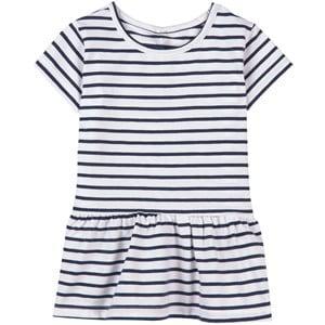 A Happy Brand Navy Ruffle Detail Striped Dress 134/140 cm - Tops - 134/140 cm - Navy