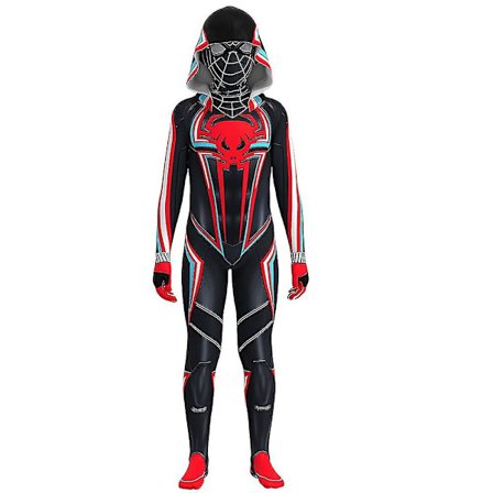Spiderman Kids Boys Cosplay-asu, hupullinen asusetti juhlat 5-9v