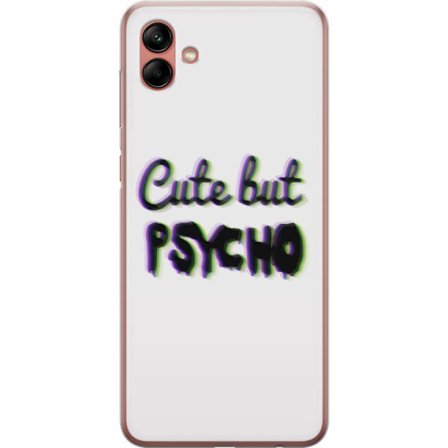 Kompatibel Mobilcover til Samsung Galaxy A04 Rainbow-farvet legetøjsfigur med et glad ansigt og farverige cirkler i en legesyg studieillustration