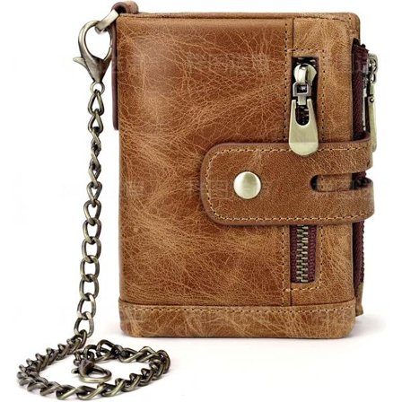 Vintage liten dame lommebok RFID-blokkerende kjede dame lommebok skinn