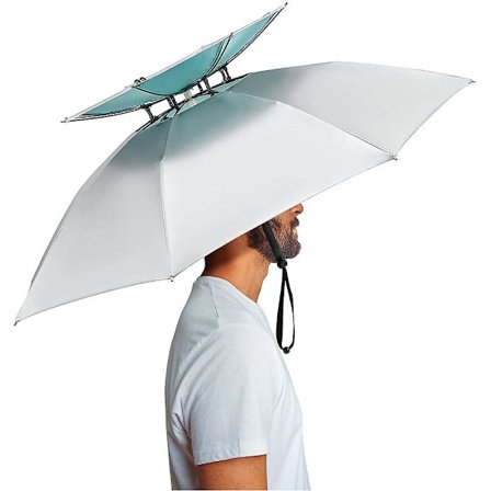 Hands Free Paraply Hat, Fiskehode Paraply Hagearbeid Vandring Hat Gaver For Menn Kvinner