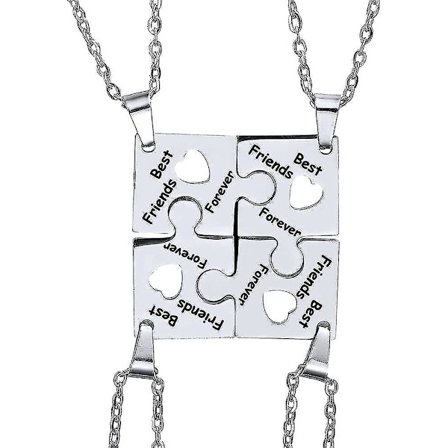 Htooo 4 stk Halskjeder i Rustfritt Stål Gravert 3 stk Enkle Bar Bff Hengemyntsett Vennskapshalskjeder