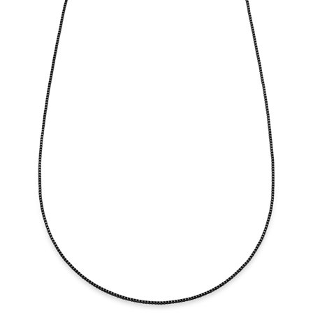 Essentials | Collar de cadena de caja curva en negro metalizado de 1 mm para hombres - Collares de cadena