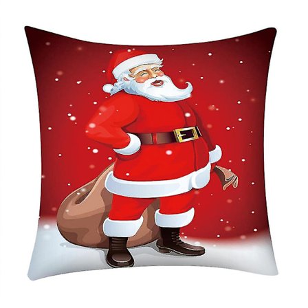 Jultomte Tryckt Kuddfodral Polyester Soffa Bil Kuddeöverdrag Heminredning