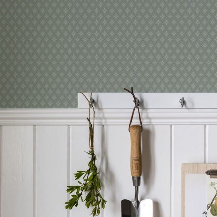 Duro Tapet, Lillstjärna 680-03 Blommor & Blad, L, Grön, Färg & tapeter