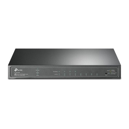 TP-Link Switch Easy Managed Layer2 10 Port • 8x 1 GbE • PoE Budget 58 Watt • 8x PoE+ at • Lüfterlos, Omada • ES210GP(UN)