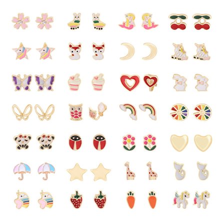 20 par søde blomsterøreringe til piger - klips på øreringe til prinsesseudklædning