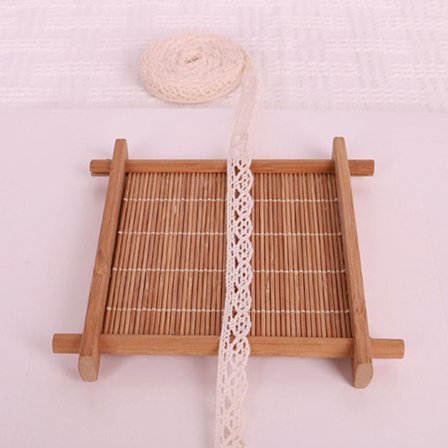 Bomull Blondekant Heklet blondebånd IVORY2 IVORY2