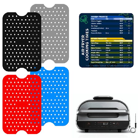 Optimaalinen ilmavirtaus silikonivuoka, uudelleenkäytettävät silikoniset air fryer -vuoat, tarttumaton pinta helpottaa ruoan irrottamista, rei'itetty 