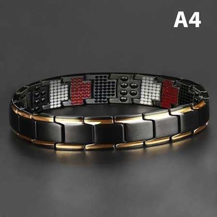 Män Magnetic Health Armband Titanium Steel Power Therapy A4