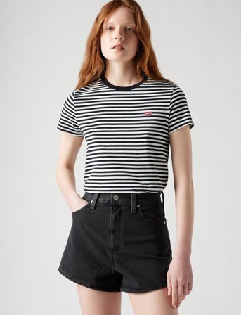 Levi's Perfect Tee Raita Stripe Cavia - Black - L
