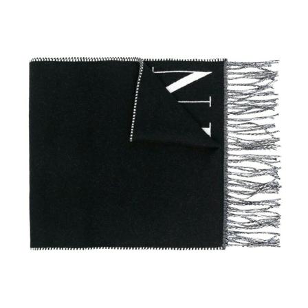 Valentino Garavani logo scarf svart, Herr Halsdukar, Herr, Storlek: ONE SIZE