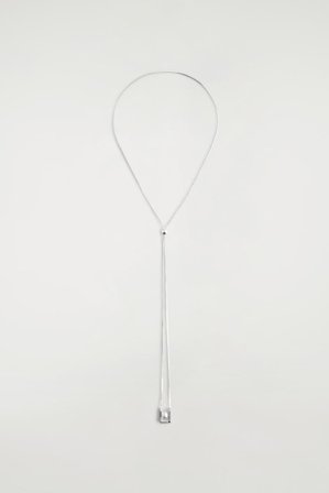 COS Rectangular Chain Pendant Necklace in Silver-coloured - Women