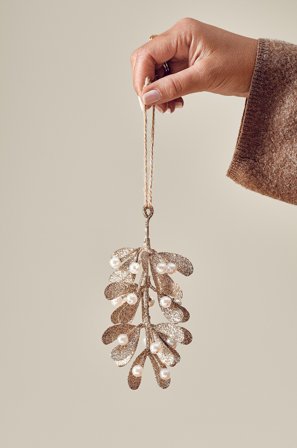 Jotex - Tree Julepynt Gull/hvit - KISSING - Kjøp Juletrepynt hos Jotex