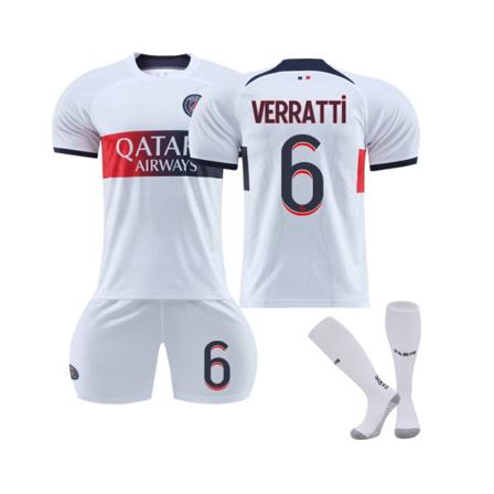 (Paris Saint-Germain 2023/2024 Verratti #6 Away Fotbollströja Kit 24(140-145CM)