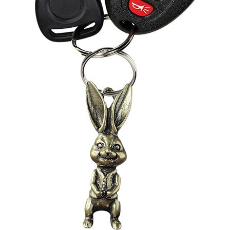 Kobberkanin | Nøkkelring Kaninfigur - Gull Messing Kanin Kanin Ringholder, Hjemmedekor Skulptur & Statue, Håndlagde Håndverk Gaver