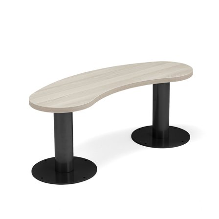 Feste Kantinenbank GATHER, 1100x340x440 mm, anthrazit, Esche