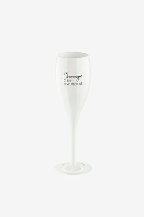 Koziol - Champagneglas Med Print 6-pack CHEERS 100ml - Vit - Vinglas - Från Homeroom