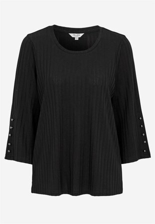 Cellbes of Sweden - Jerseytop med knapper i sort til damer i størrelse 38/40