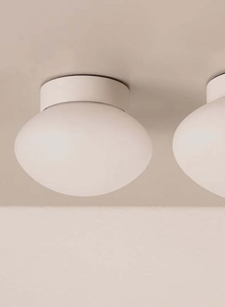 Mushroom mini tak/vegglampe Ø11 - opal/hvit