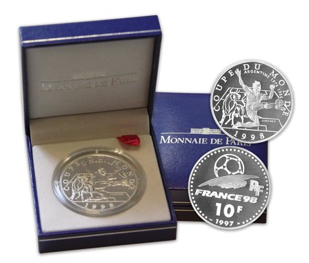 Frankrig 1997 - VM 1998 Argentina - 10 Franc sølvmønt