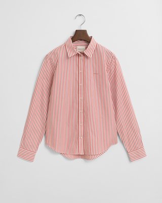 GANT - Regular fit poplinskjorte med striper til dame faded brick