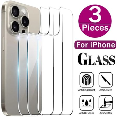 1-3st Härdat glas för baksidan av skärmen till iPhone 16 15 12 14 13 Pro Max 14 16 15 Plus 12 13 Mini-telefoner, skyddsfilmer för bakre skärmen