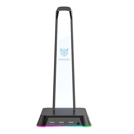 ONIKUMA hovedtelefonstativ med RGB og USB-hub – Sort